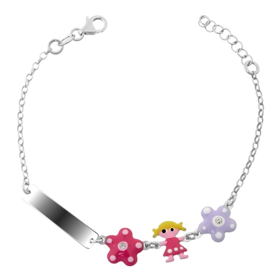 Orphelia 'Dahlia' Child's 925 Sterling Silver Set: Bracelet + Necklace - Silver SET-7147