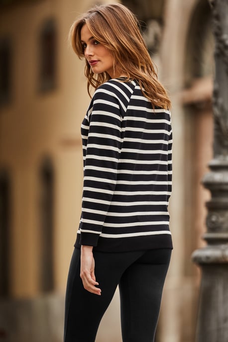 Black & White Striped Sweatshirt