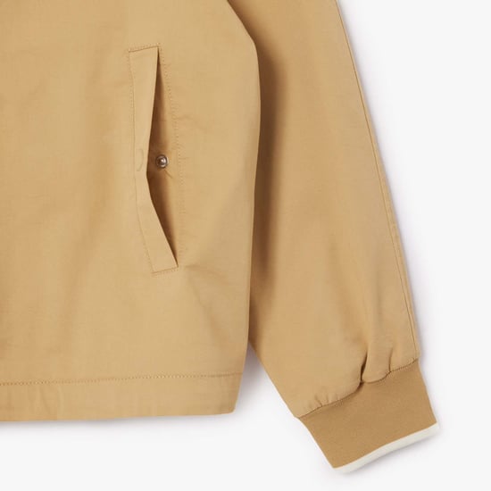 Women's Lacoste Oversized Jacket With Chest Embroidery in Beige