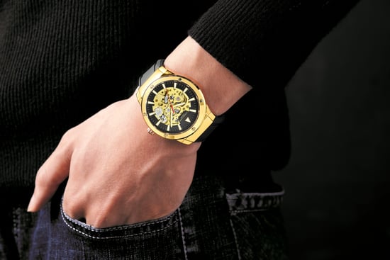 Hand Assembled Anthony James Limited Edition Expedite Automatic Gold