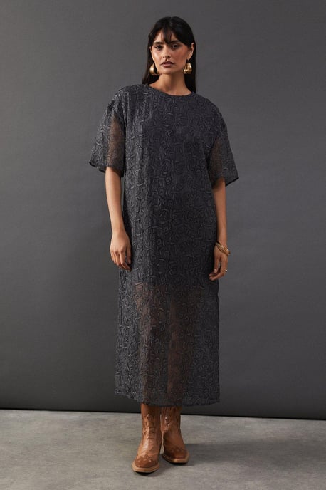 Premium Tissue Organza Midaxi T-shirt Dress - Image 1