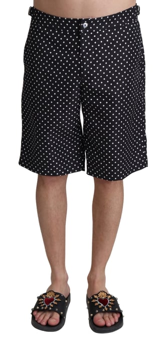 Dolce & Gabbana Herrers Svarta Prickiga Badshorts Baddräkt - Image 1