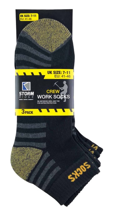 6 Pairs Mens Cotton Anti Sweat Low Cut Work Socks for Steel Toe Boots - Image 2