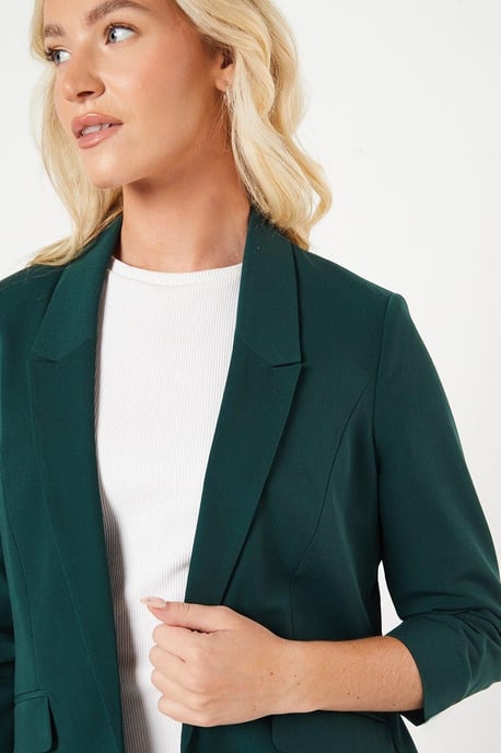 Ruched Sleeve Blazer