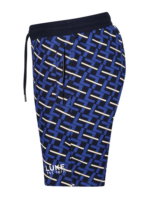 Luke 1977 Men's Dominica Overprint Shorts in Dark Cobalt