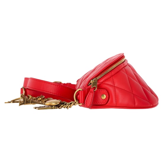Balenciaga Kviltad XXS Souvenirkortsbälte i Röd Läder - Image 4