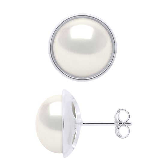 Oorbellen - Surroundings Sleek - Prestige - Wit Goud - Echte Gekweekte Zoetwaterparels Knop 10-11 mm - Image 1