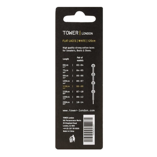 TOWER London White Flat Laces - Image 2