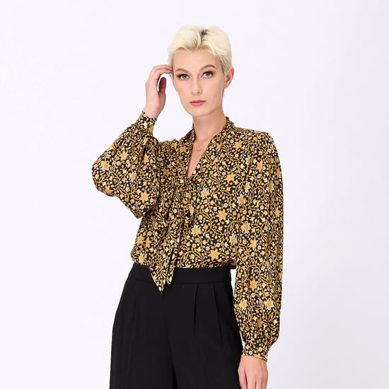 Ascot-tie blouse en kunst-deco print - Image 3