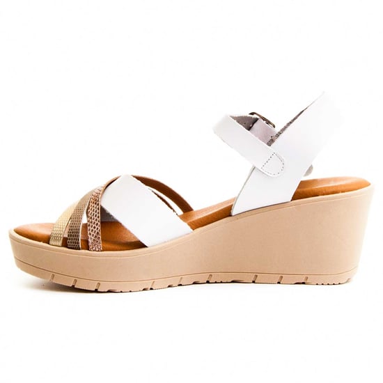 Confortable wedge sandal Purapiel in White