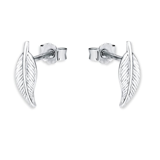 Amor ear studs for ladies, 925 Sterling silver, zirconia synth. | Wings