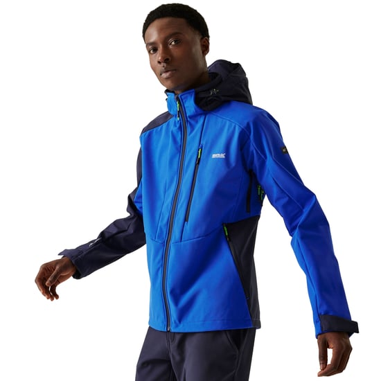 Regatta Mens Hewitts X Colour Block Soft Shell Jacket (Olympian Blue/Navy)