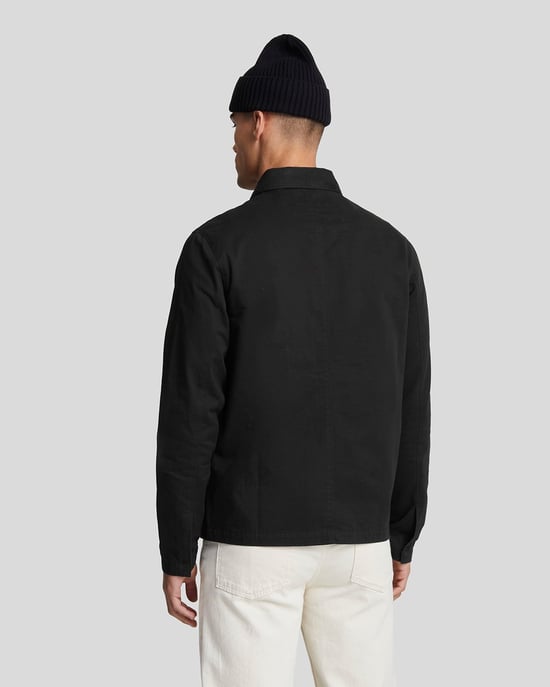 Mens Cotton Overshirt in Black