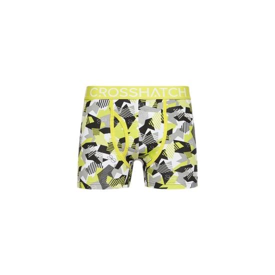 Crosshatch Mens Crystaline Boxer Shorts (Pack of 3) (Lime/Black/Grey) - Image 2