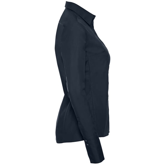 Russell Collection Womens/Ladies Ultimate Stretch Long-Sleeved Formal Shirt (Bright Navy) - Image 3