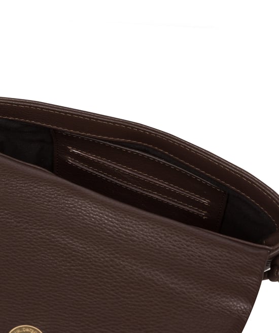 'Zoey' Hot Fudge Nappa Leather Cross Body Bag