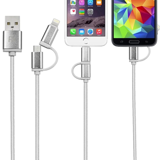 FX 2 in 1 Braided Charge & Sync Cable - 3m : Silver