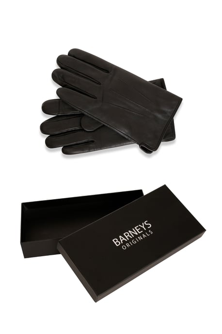 Barneys Originals Gift Boxed Black Classic Leather Glove