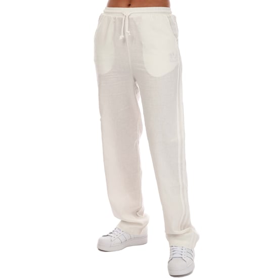 Women's adidas Originals Linen Tracksuit Pants in Natural
