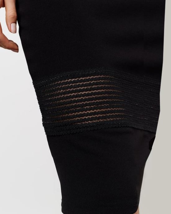 Lace Inset Bodycon Skirt