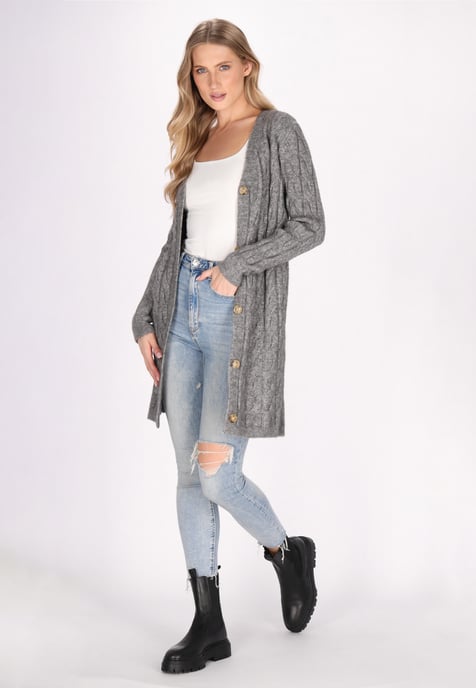 Dreimaster Cardigan women Grey melange - Image 2