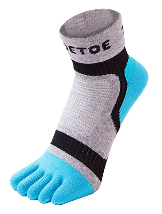 TOETOE - Mens & Ladies Breathable Sports Light Runner Low Cut Toe Socks - Blue - Image 1