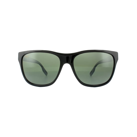 Maui Jim Vierkante Unisex Glanzend Zwart Neutraal Grijs Zonnebril - Image 1