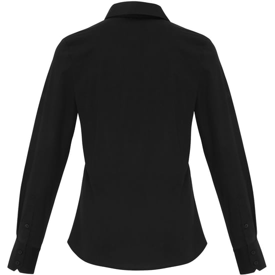 Premier Dames/dames Stretch Fit Poplin Blouse met lange mouwen (Zwart) - Image 2