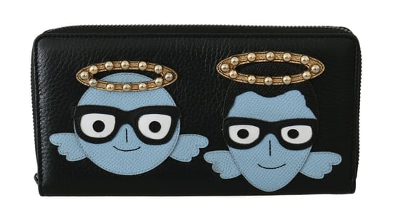 Dolce & Gabbana Elegant Black Leather Zip Men's Wallet - Image 1