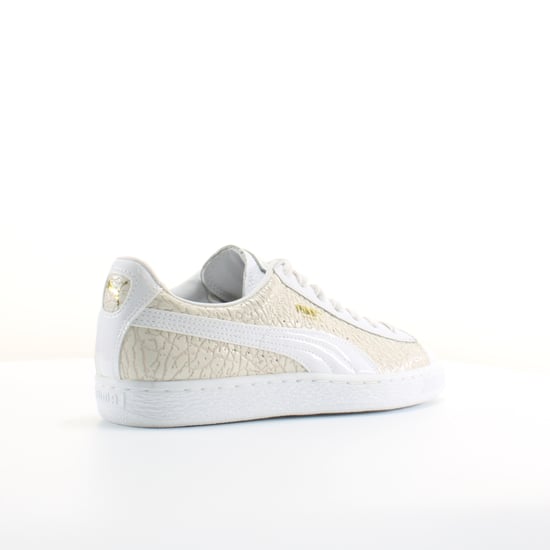 Puma Basket Crocodile White Leather Mens Lace Up Trainers 358872 01