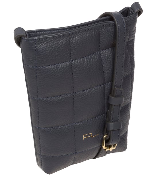 'Elouise' Navy Nappa Leather Cross Body Phone Bag
