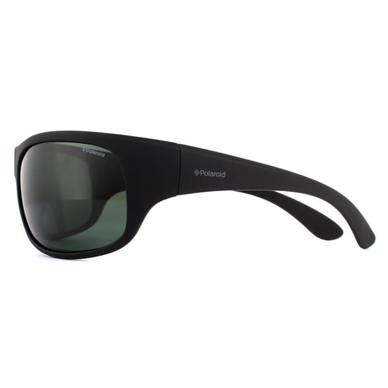 Polaroid Sport Wrap Unisex Black Green Polarized Sunglasses