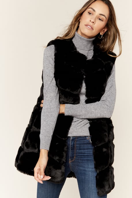 Box Cut Faux Fur Gilet Jacket