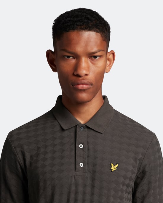 Lyle & Scott Argyle Polo -shirt in Grijs - Image 4
