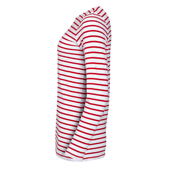 SOLS Womens/Ladies Marine Long Sleeve Stripe T-Shirt (White/Red) - Image 3