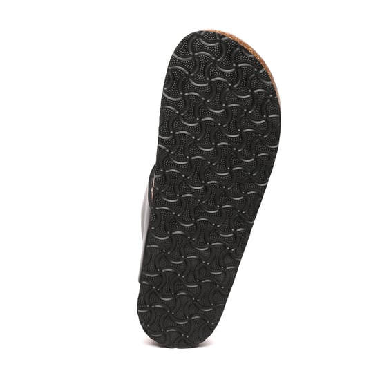EVER AU Women Flamingo Leather Toe Thong Sandals - Black Leather