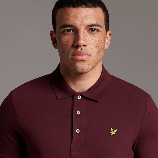 Lyle & Scott Plain Polo Shirt in Burgundy - Image 4