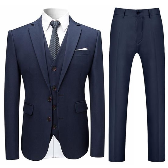Mens 3-Piece Slim Fit Navy Suit