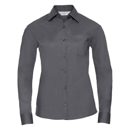 Russell Collection Dames/Dames Poplin Easy-Care Formeel Overhemd Met Lange Mouwen (Konvooi Grijs) - Image 1