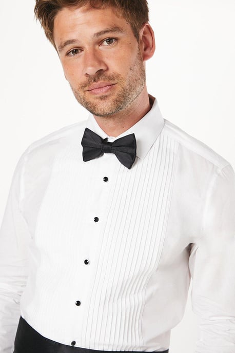 Pleat Front Slim Fit Dress Shirt