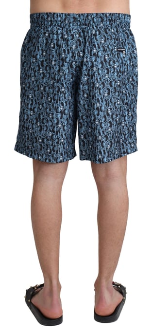 Dolce & Gabbana Herrblå Mönstrade Badshorts Badkläder - Image 3