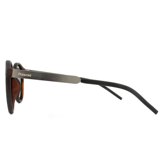 Polaroid Round Unisex Matt Havana Green Polarized Sunglasses