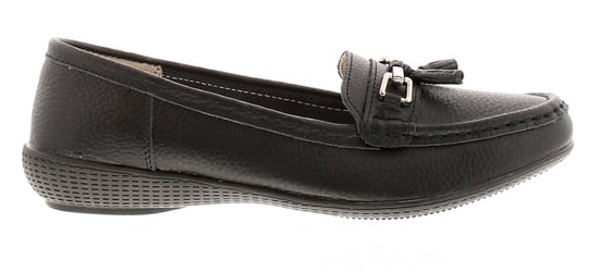 Love Leather Womens Shoes Flat Nautical Leather Slip On black