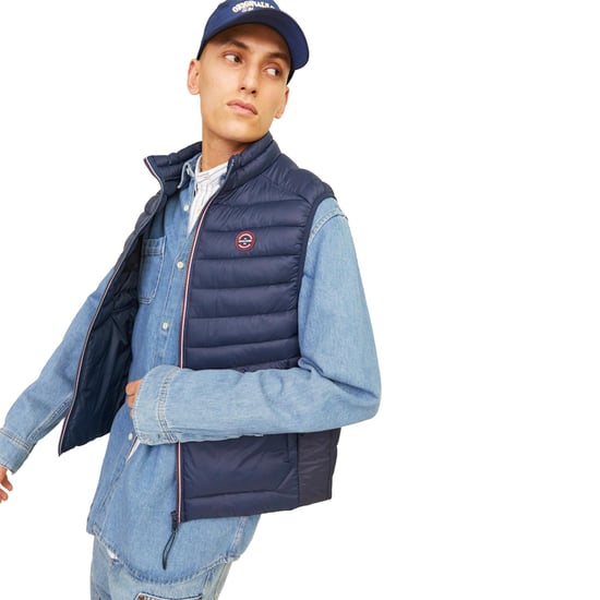 Jack & Jones Mens Sleeveless Gilet – Zipper Closure and High Neck