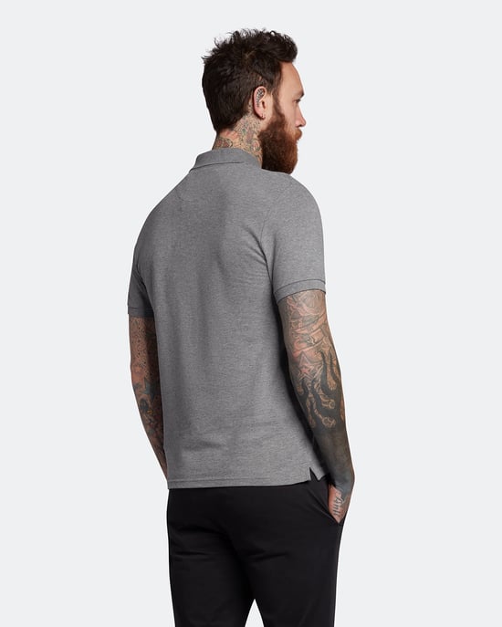 Lyle & Scott Plain Polo Shirt in Grey - Image 3