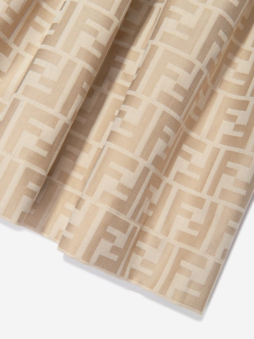 Fendi Flickor FF Jacquard Klänning i Beige - Image 4