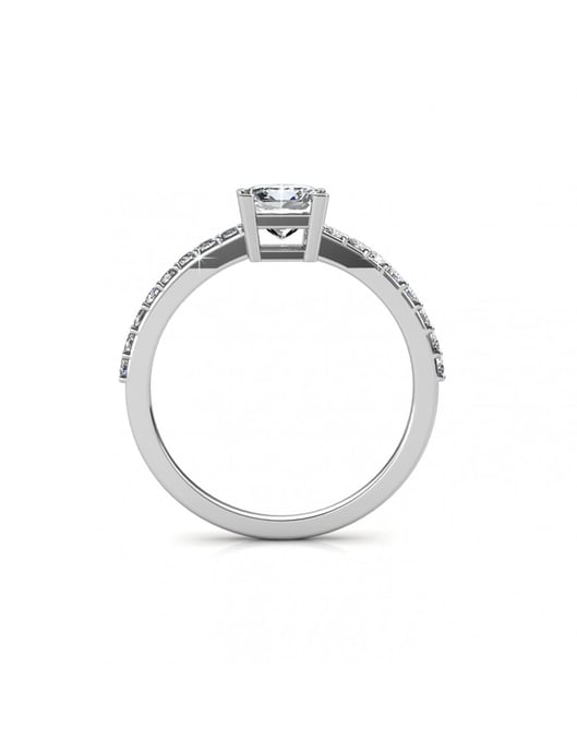 Enkel fyrkantig ring - silver och kristall - Image 5