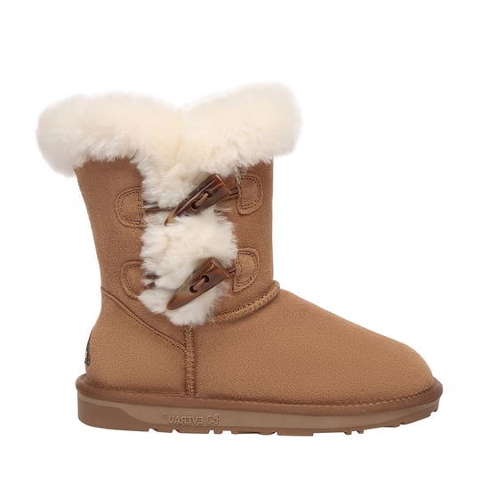 EVER AU Women Stork Horn Toggle button Short Boots