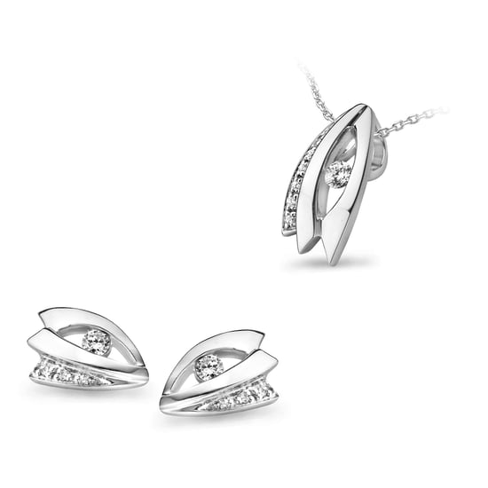 Orphelia Women's 925 Sterling Silver Set: Chain-Pendant + Earrings - Silver SET-5040