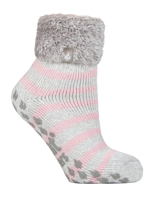 Värmehållare - Halksockor med låg skärning och fluffiga tofflor för damer - Image 1
